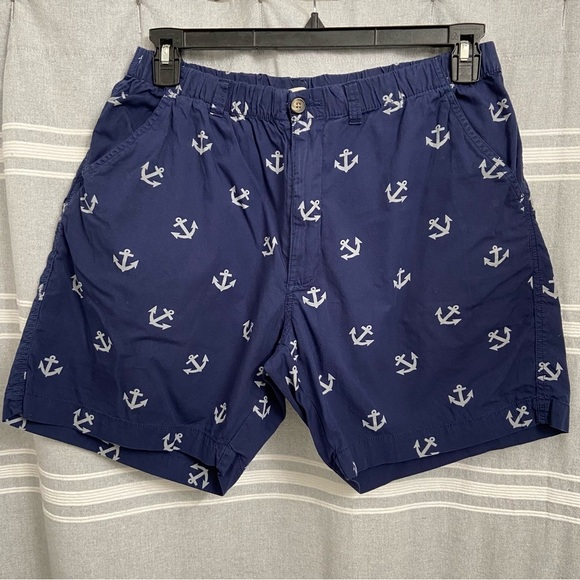 WASHED, STONE & BEATEN / “Snappers” Anchor Print Shorts Size L - Picture 1 of 12